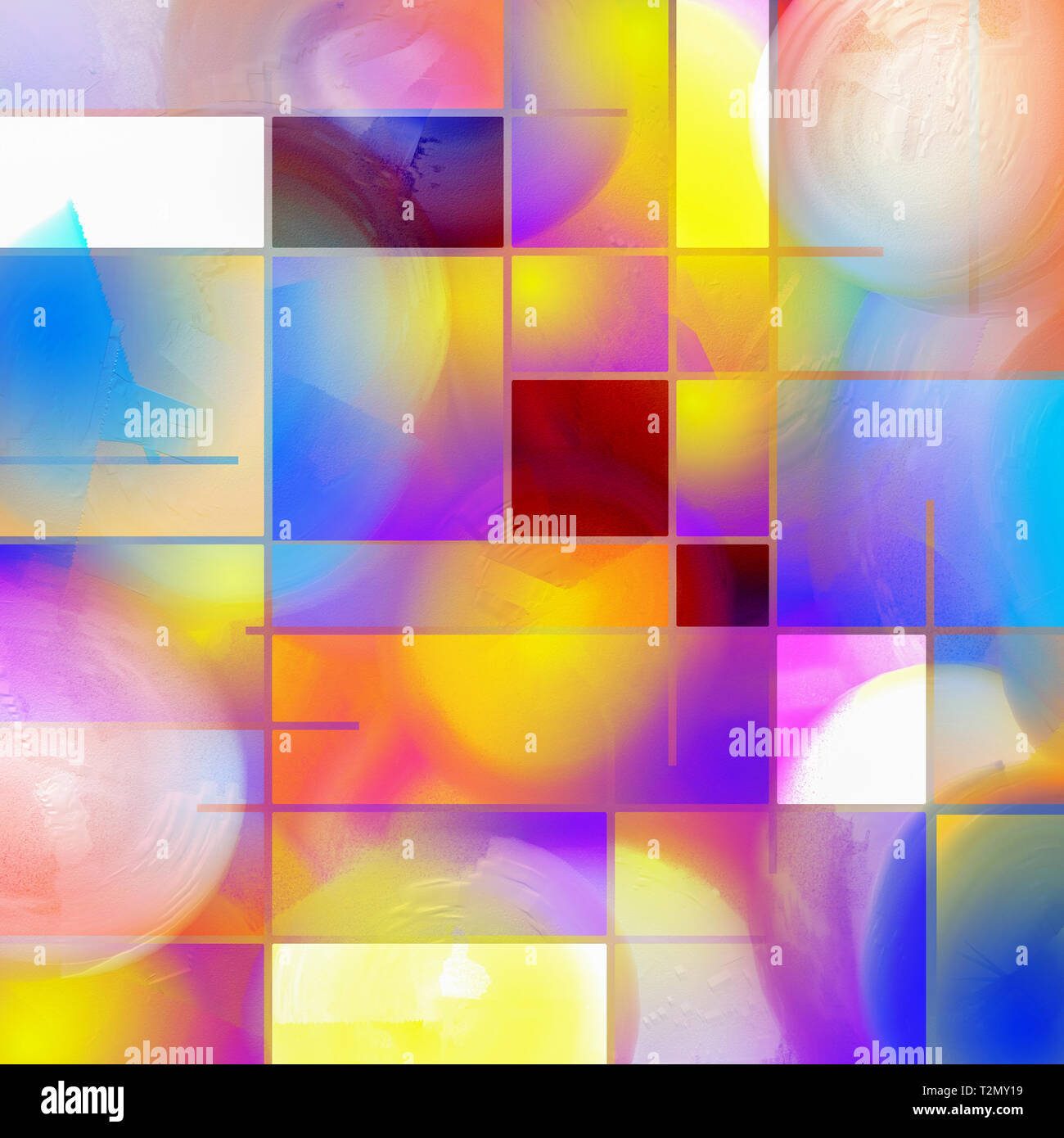 Colorful abstract composition. Mondrian style inspired Stock Photo