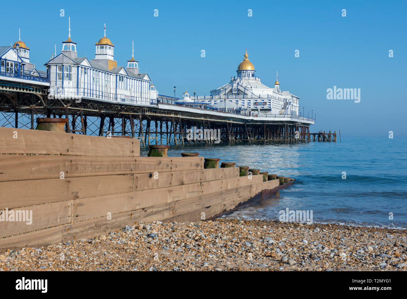 Eastbourne Pier, in the county of East Sussex on the southern coast of England, UK. Stock Photo
