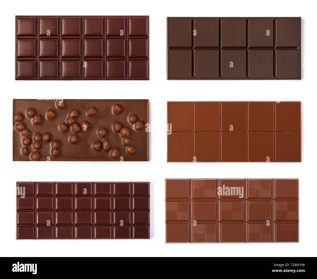 close up a chocolate bar isolated on white background Stock Photo - Alamy