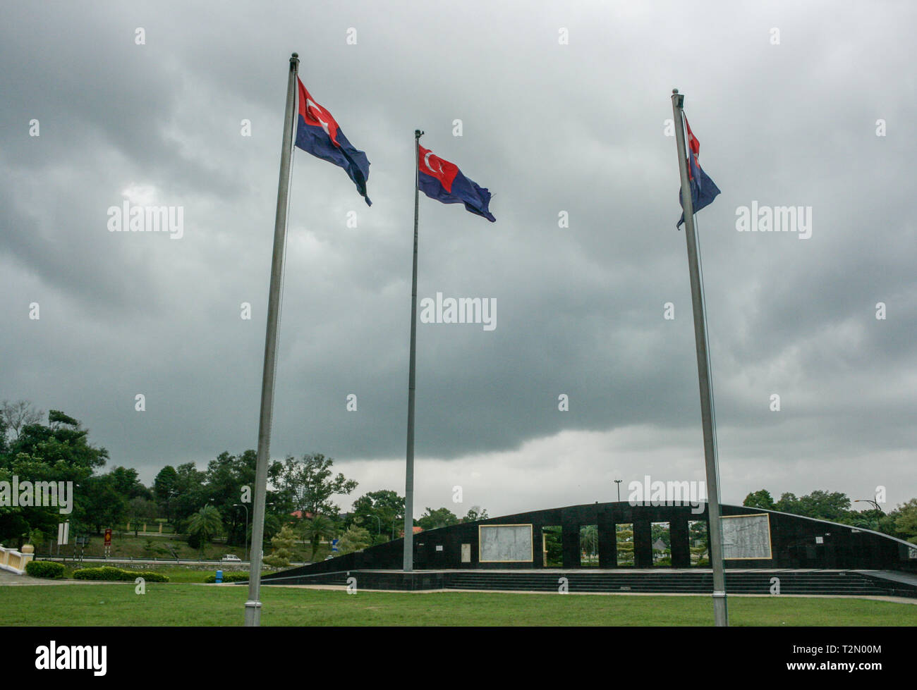 Flags At Taman Merdeka A Recreational Park In Johor Bahru Malaysia Stock Photo Alamy