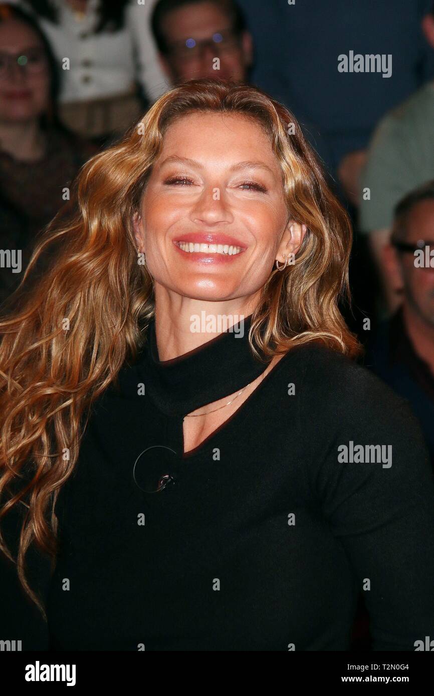Hamburg, Germany. 02nd Apr, 2019. Model Gisele Buendchen as guest in