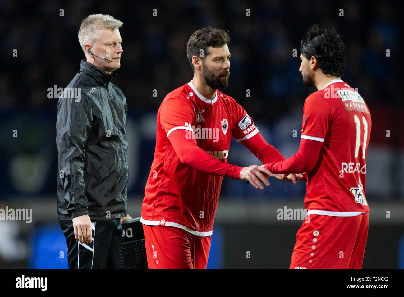 Antwerp Belgium April 2nd Lior Refaelov Of Antwerp Going To The Bench 10 Minutes Before End