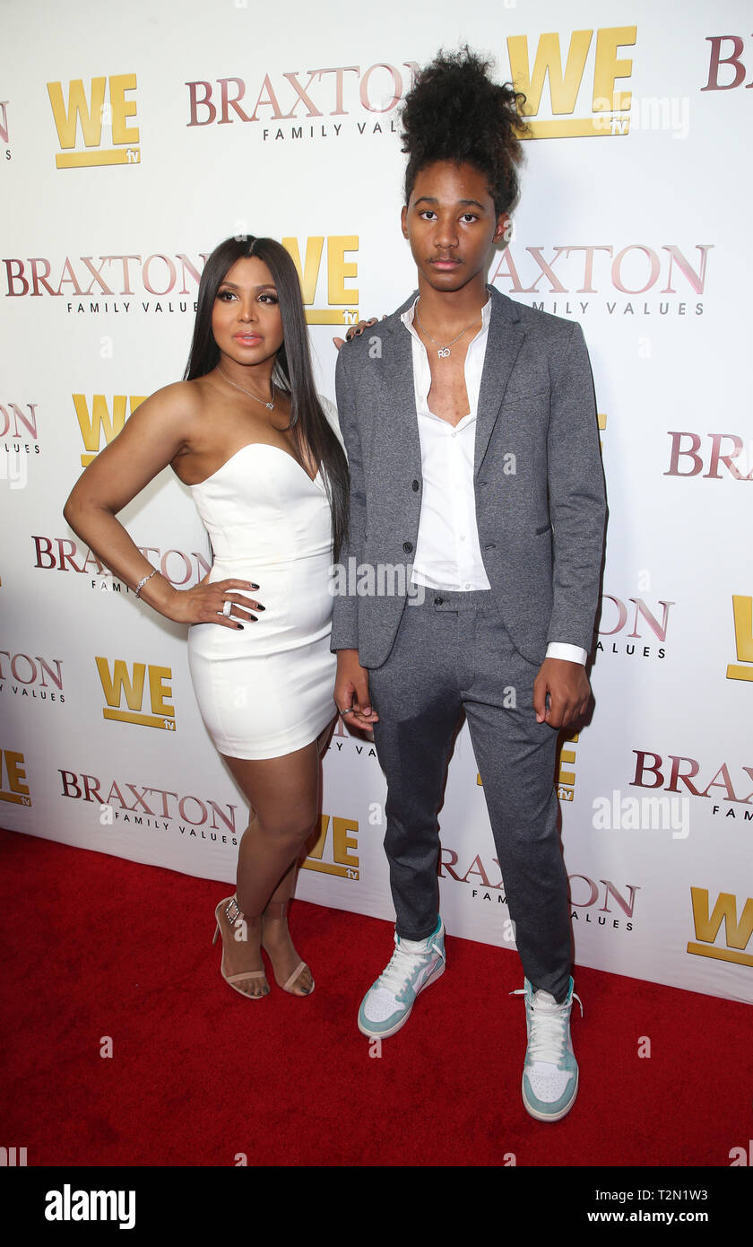 West Hollywood, Ca. 2nd Apr, 2019. Toni Braxton, Diezel Ky Braxton