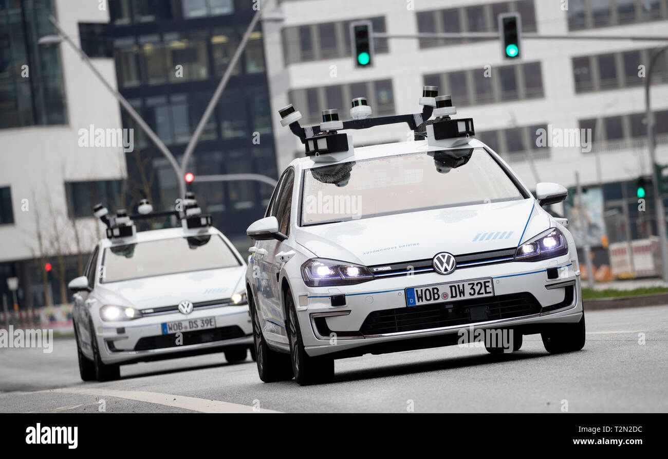 Hamburg Germany 03rd Apr 2019 Two Electric Golf Cars - 