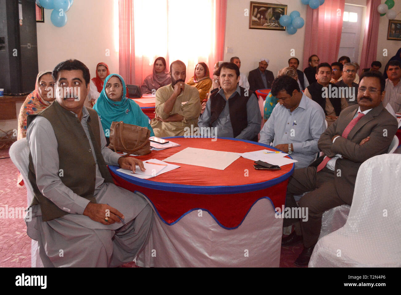 Quetta, Pakistan. 3rd Apr 2019. government officials and civil society representative participating during closing ceremony of Rehabilitate special children school. Organized by Society for Empowering Human Resource (SEHER) with the financial and technical support of GIZ and Social Welfare Department Government of Balochistan. Credit: Din Muhammad Watanpaal/ZMA Photos/Alamy Live News Stock Photo