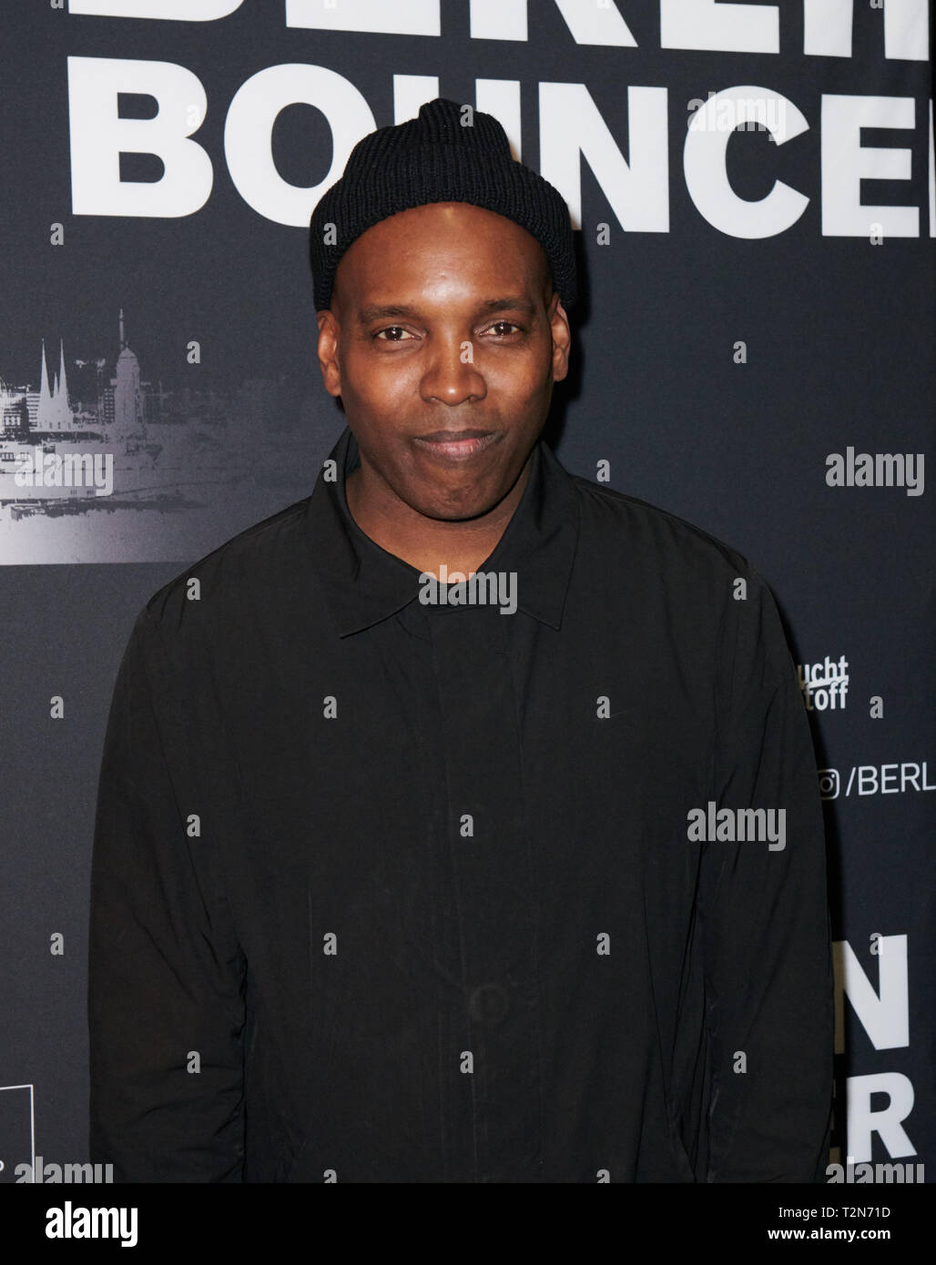 Berlin, Germany. 03rd Apr, 2019. The main actor Smiley Baldwin, bouncer