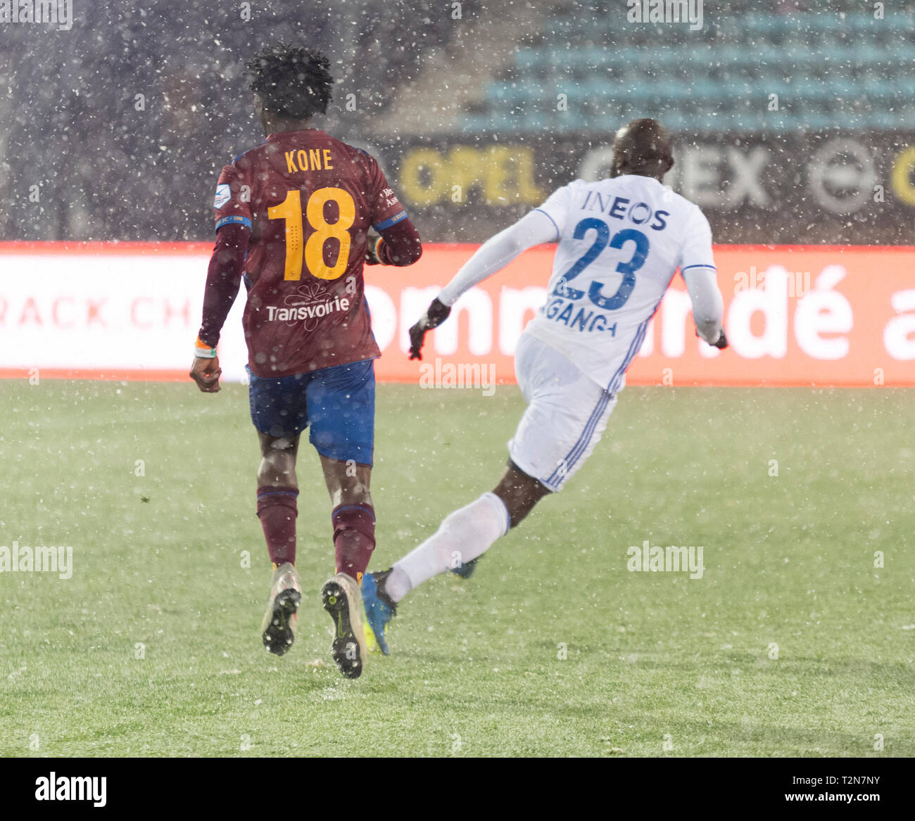 Lausanne Switzerland 3nd April 2019 Brack Ch Challenge League Lausanne Sport Vs Servette Fc Lausanne Sport Vs Servette Fc At Olympic Staduim Lausanne 03 04 2019 Credit Eric Dubost Alamy Live News Stock Photo Alamy