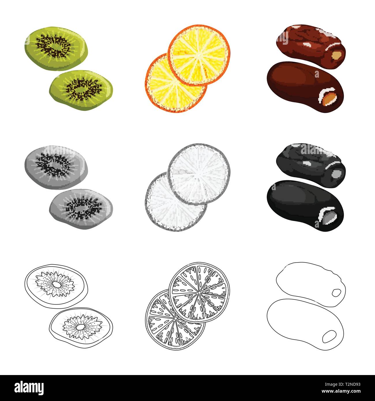 Isolated object of food and raw icon. Set of food and nature stock ...