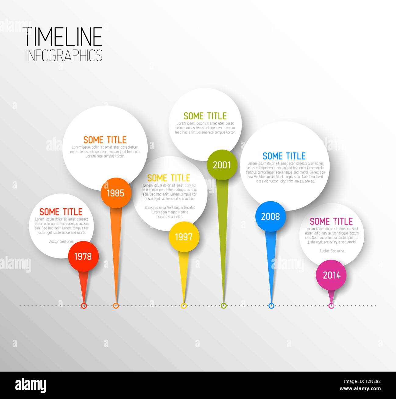 Vector dark horizontal Infographic timeline report template with icons ...