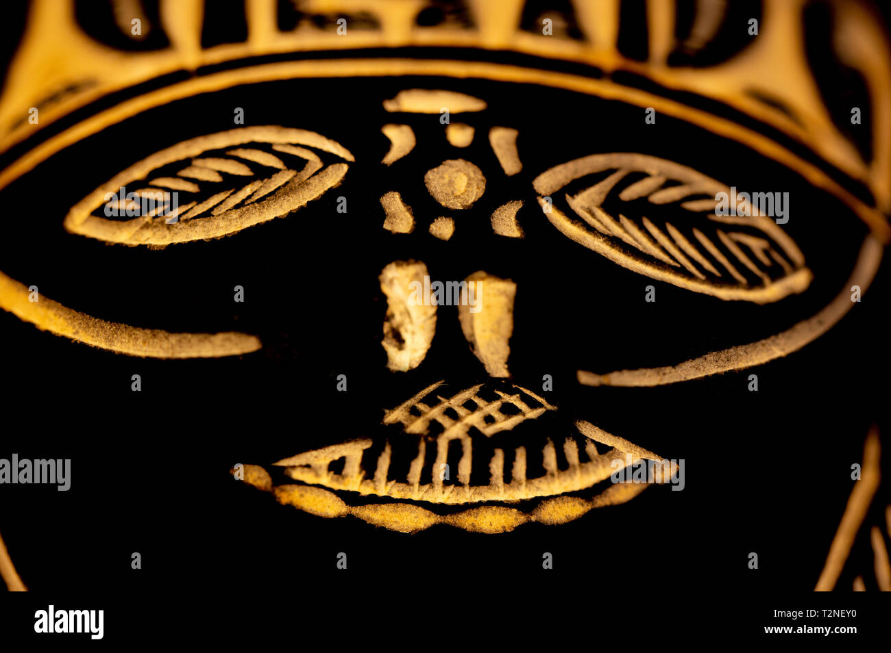 scarab detail on black, ancient egypt religion symbol Stock Photo