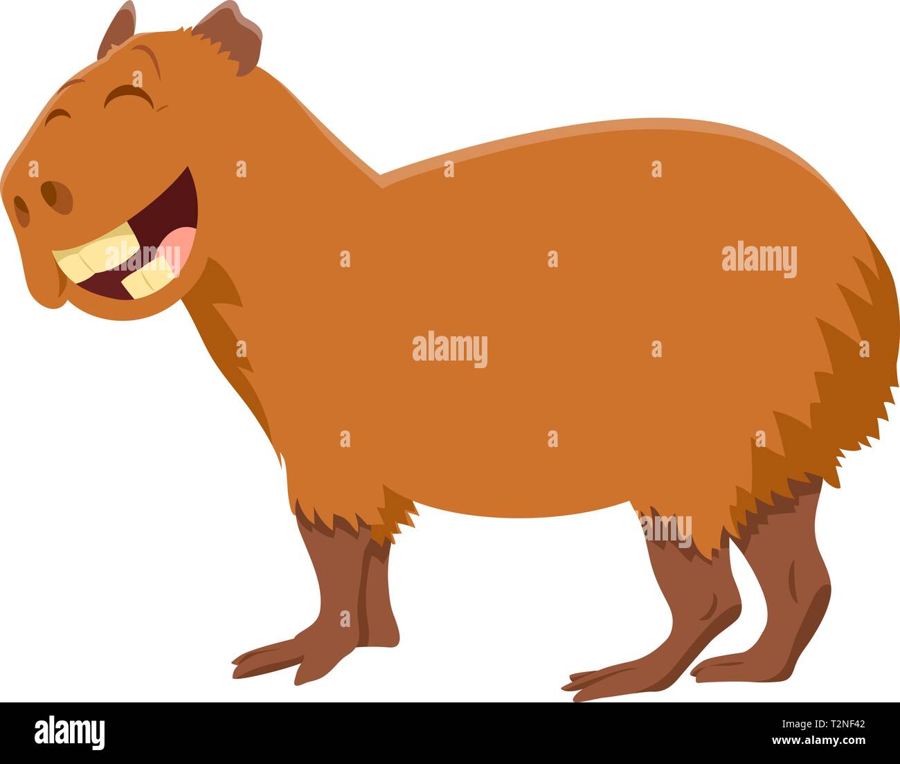 Cartoon Illustration of Funny Capybara Animal Character Stock Vector