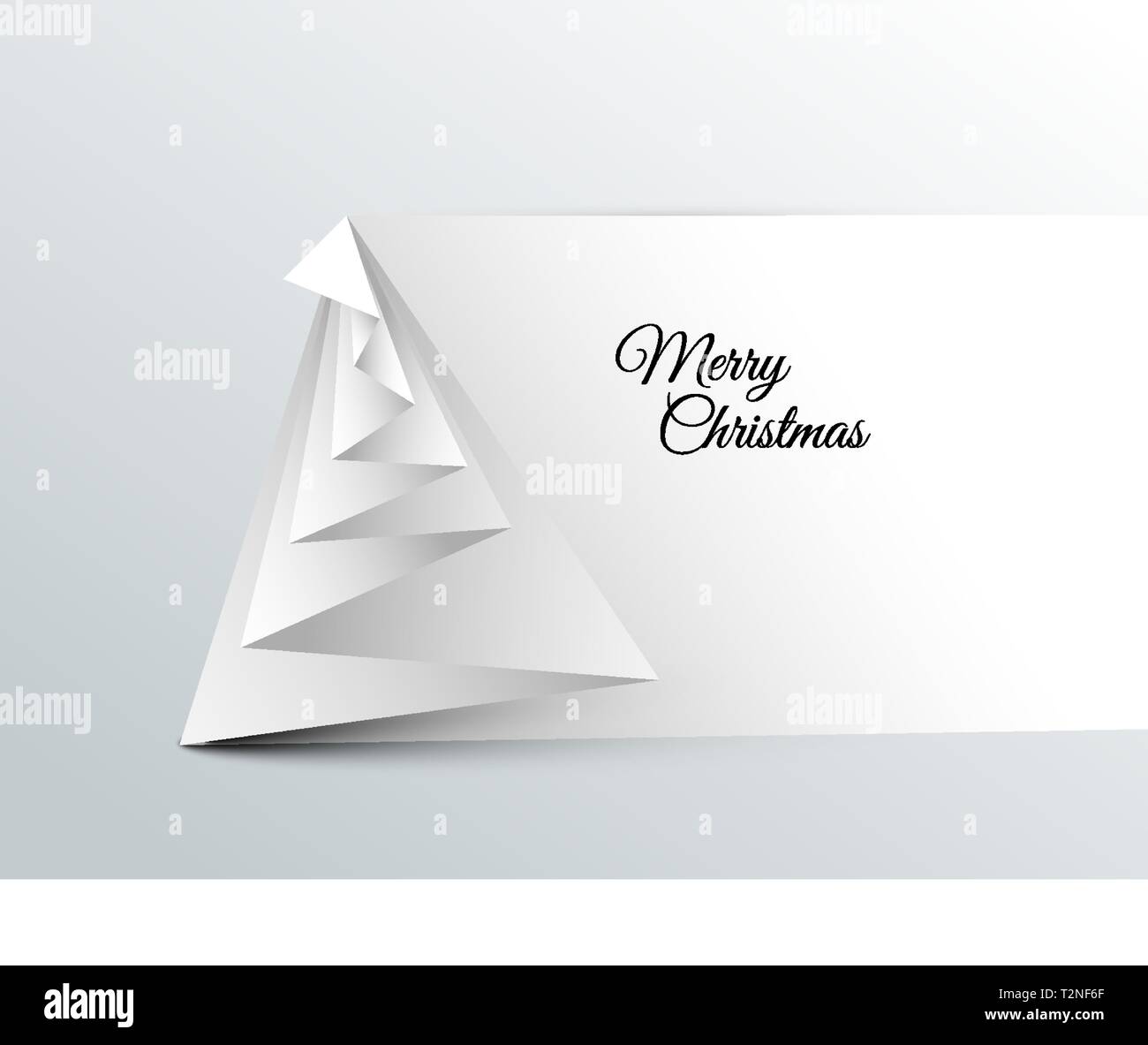 Simple vector christmas tree made from paper - original new year card ...