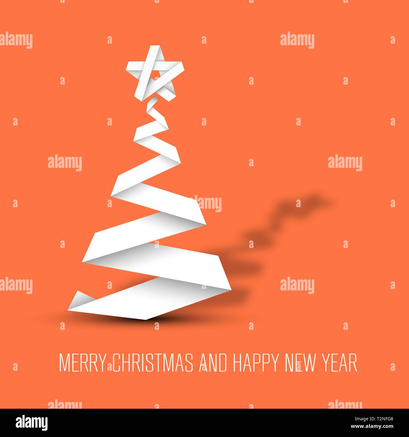 Simple vector christmas tree made from paper stripe - original new year ...