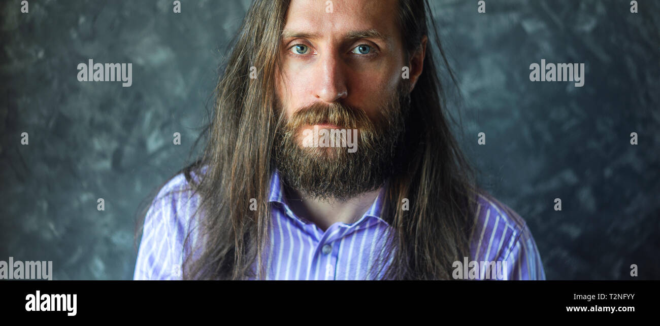 Man in white shirt beard hi-res stock photography and images - Alamy