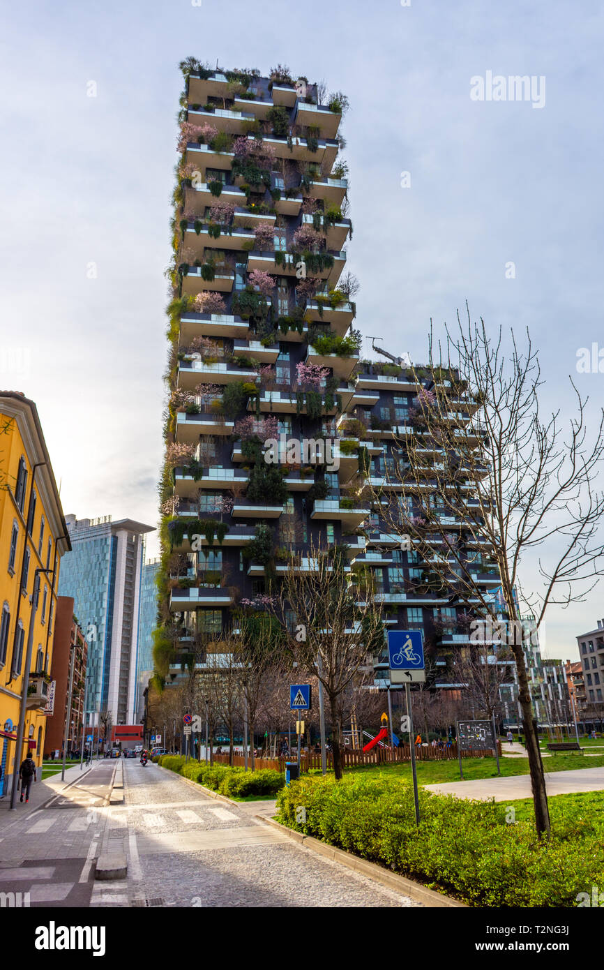 Bosco Verticale, vertical forest apartment buildings in Porta Nuova