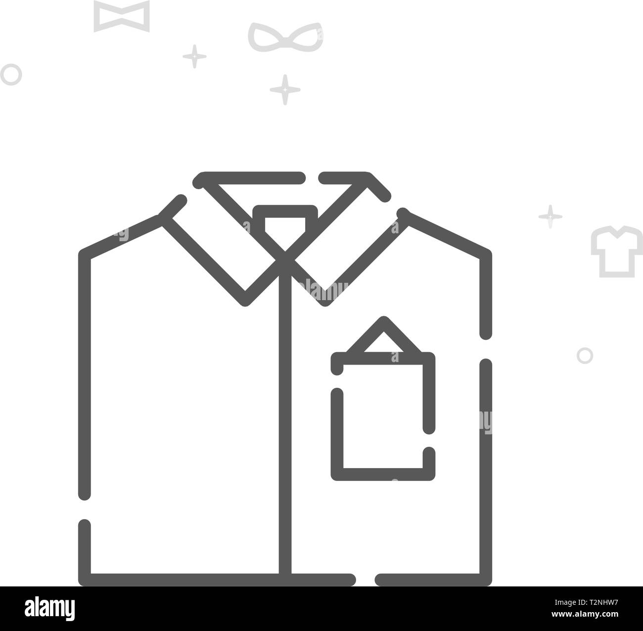 Men's Shirt Vector Line Icon. Clothes, Garments Symbol, Pictogram, Sign