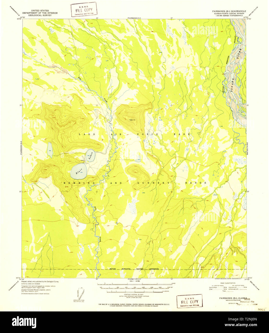 USGS TOPO Map Alaska AK Fairbanks - Usgs Topo Map Alaska Ak Fairbanks B 1 355546 1951 63360 Restoration T2NJ0N 