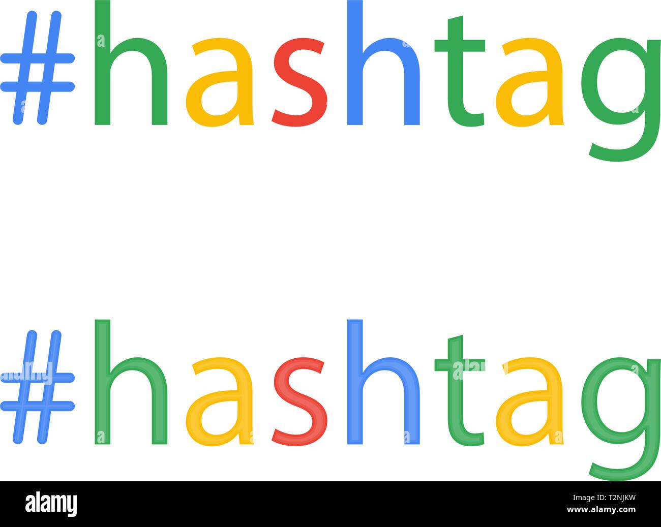 Hashtag word in flat style, social media, keyword, lattice button Stock Vector