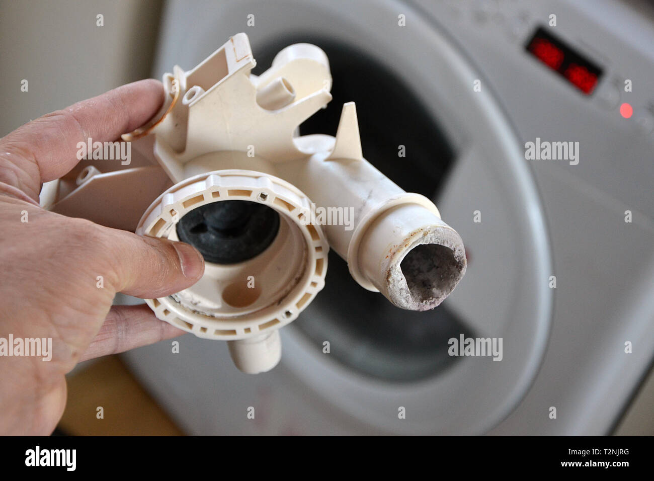 limescale build up in washing machine Stock Photo Alamy