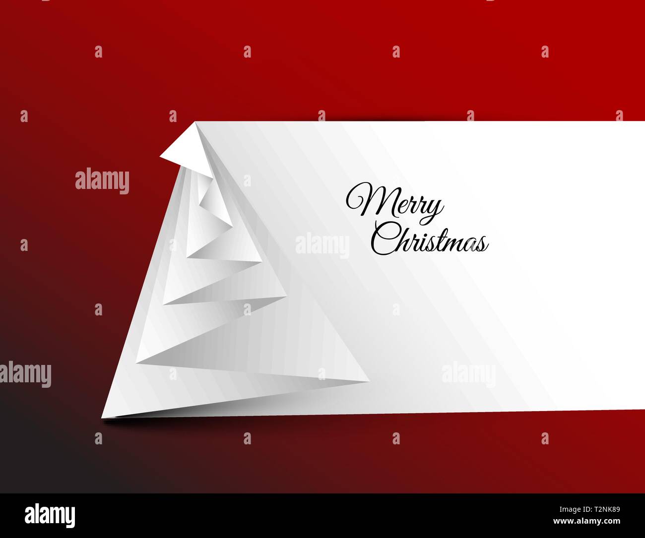 Simple vector christmas tree made from paper - original new year card ...