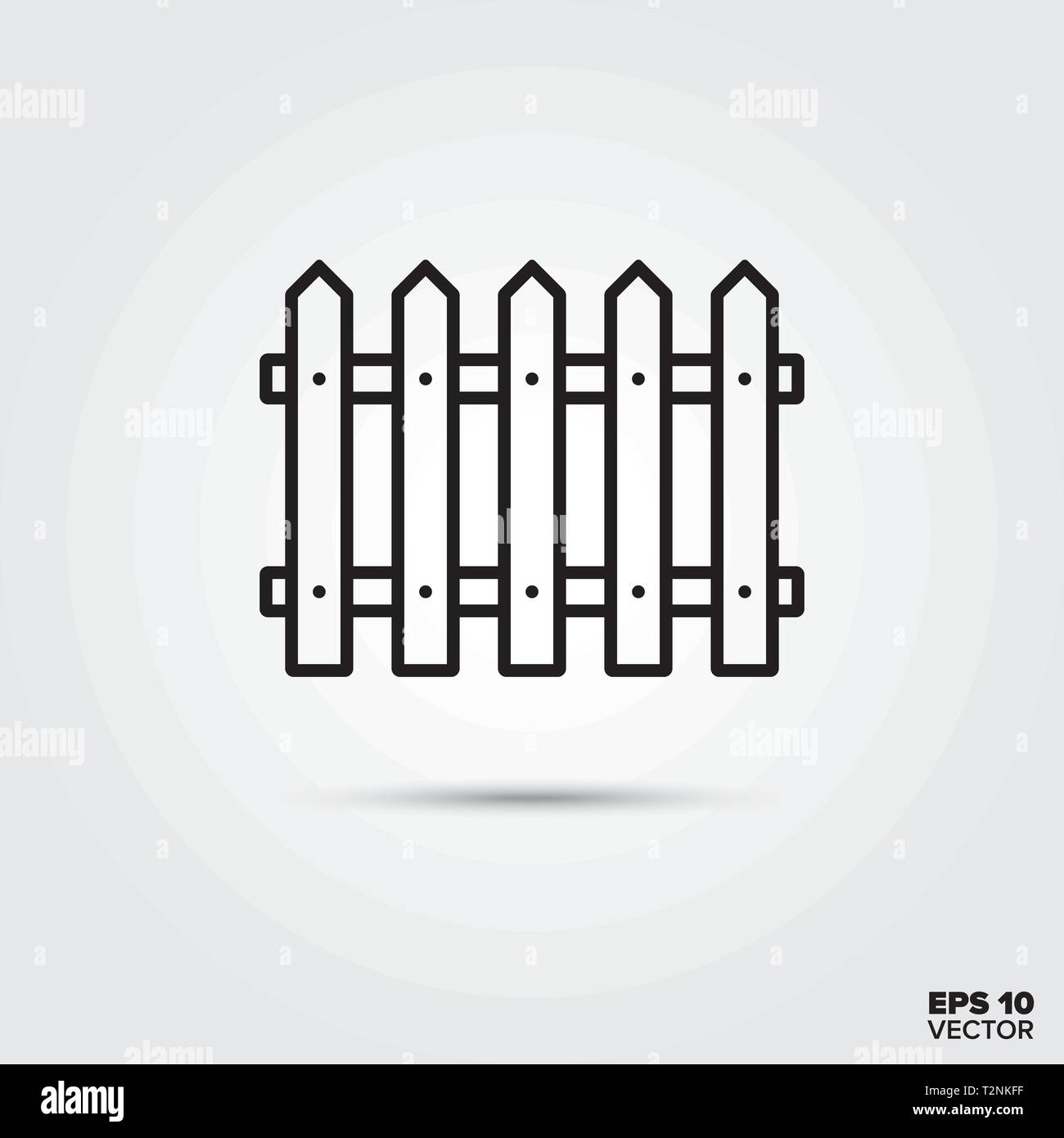 Picket fence line icon. EPS 10 vector symbol Stock Vector Image & Art