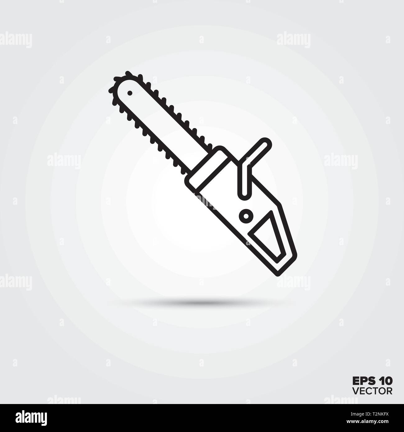 Chainsaw line icon. EPS 10 vector symbol. Stock Vector