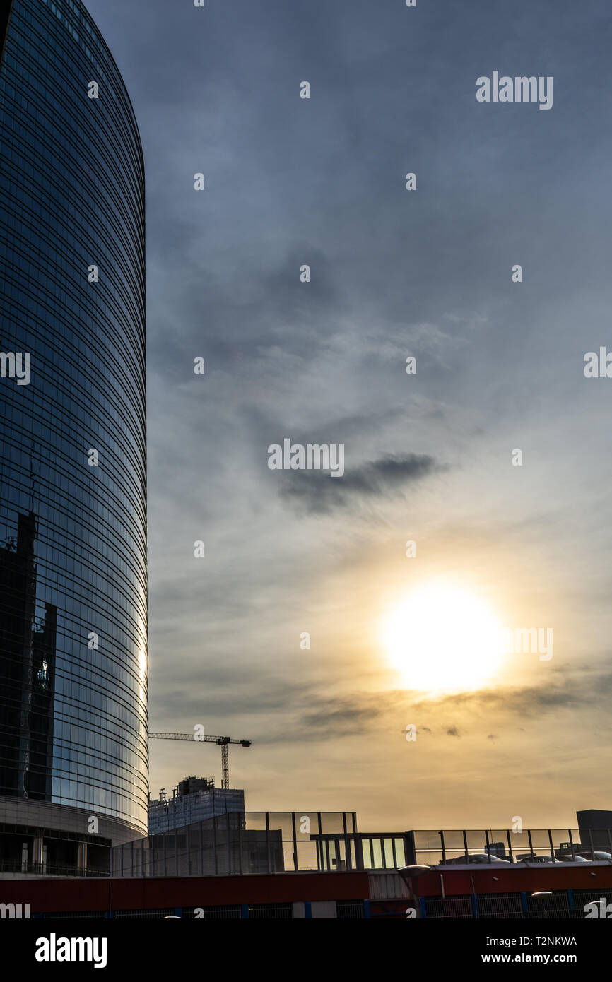 Milan skyline with modern skyscrapers in Porta Nuova business district, Italy. Stock Photo