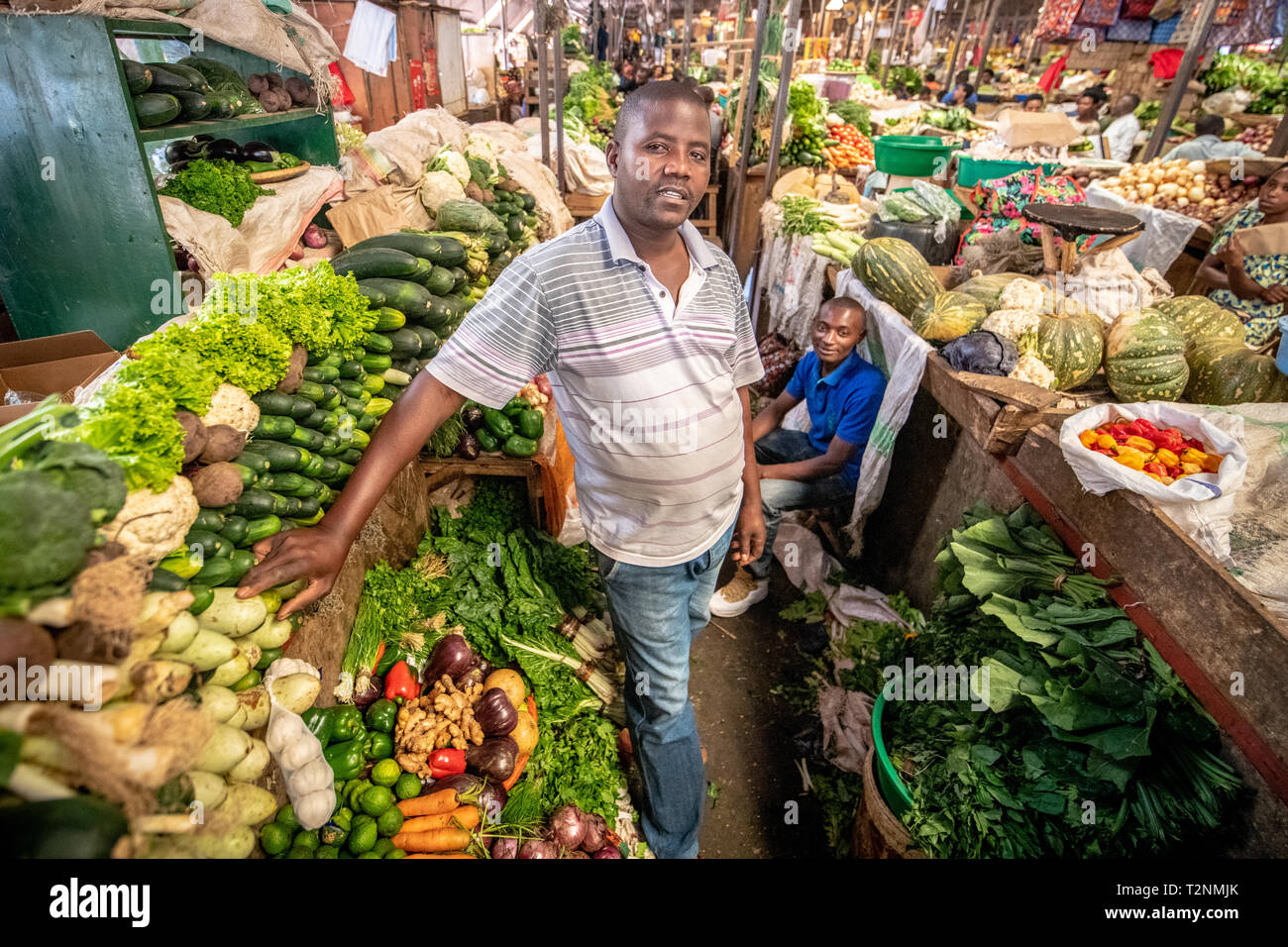 Produce for sale , Kimironko Market , Kigali Rwanda Stock Photo