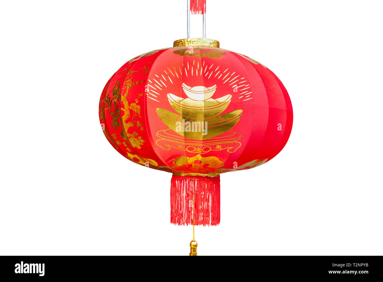 Red Chinese Lantern isolated on white Background Stock Photo - Alamy