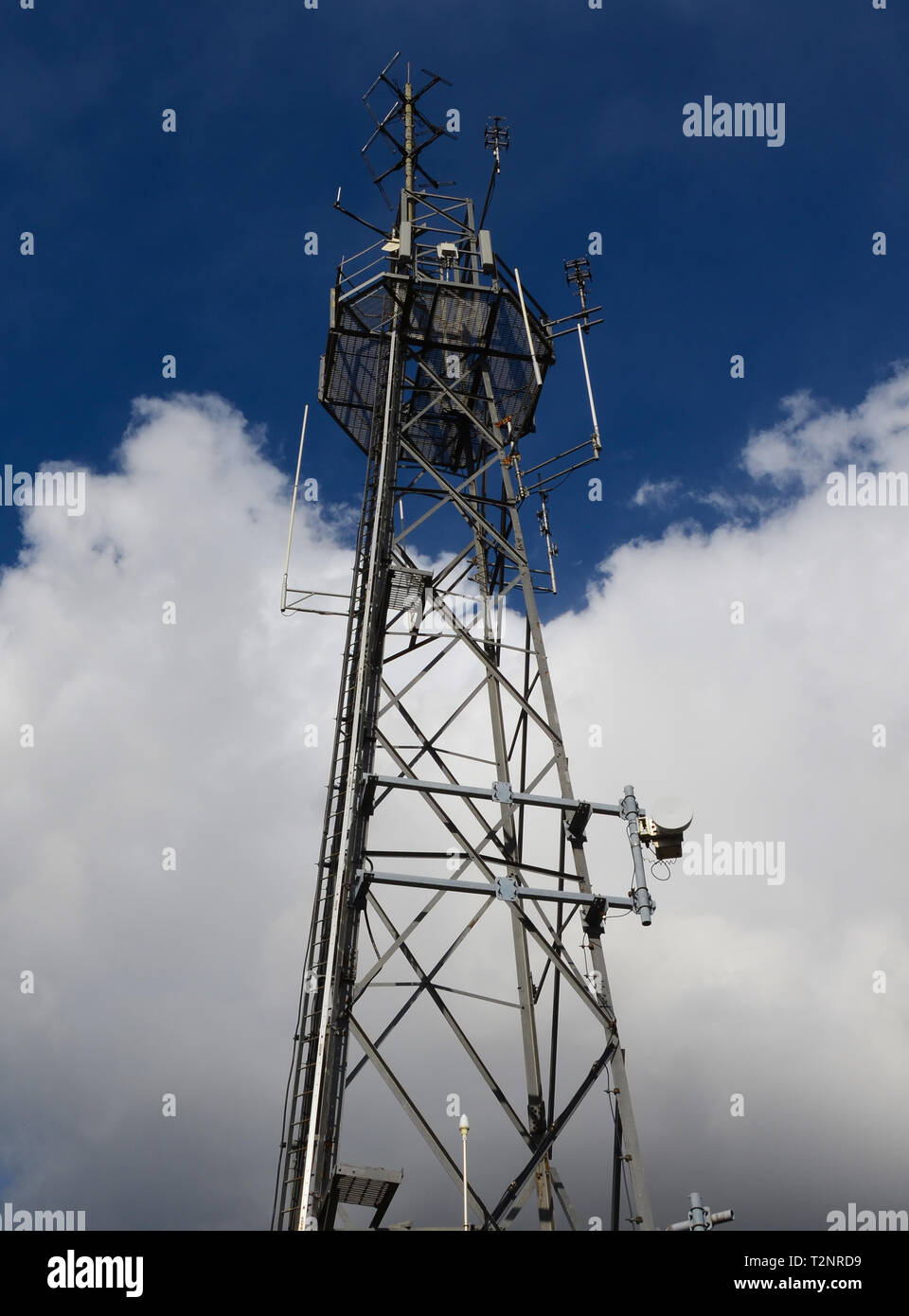 Radio and Telephone, Telecommunications tower Stock Photo