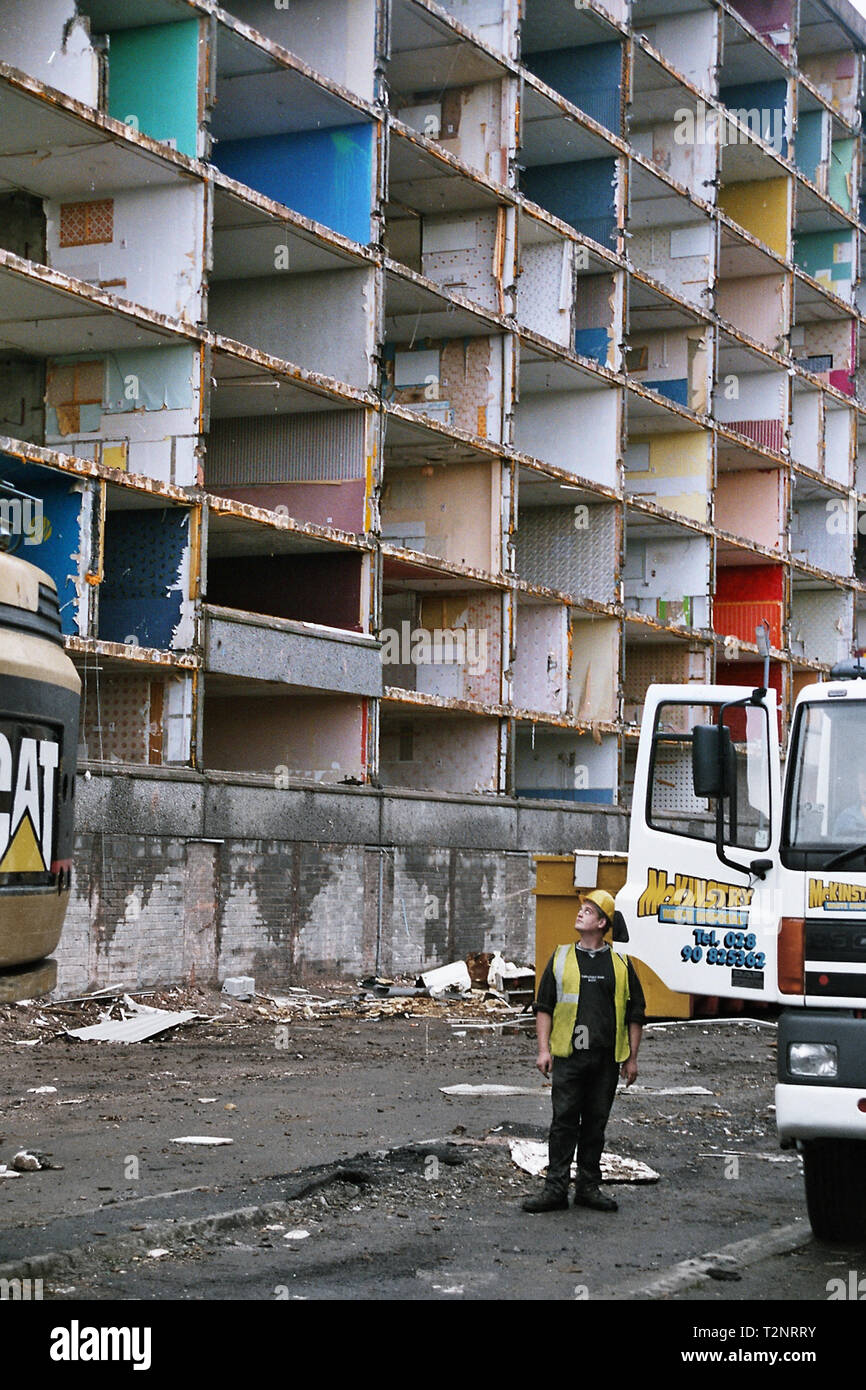 Slum clearance, east Belfast, demolition sites Stock Photo