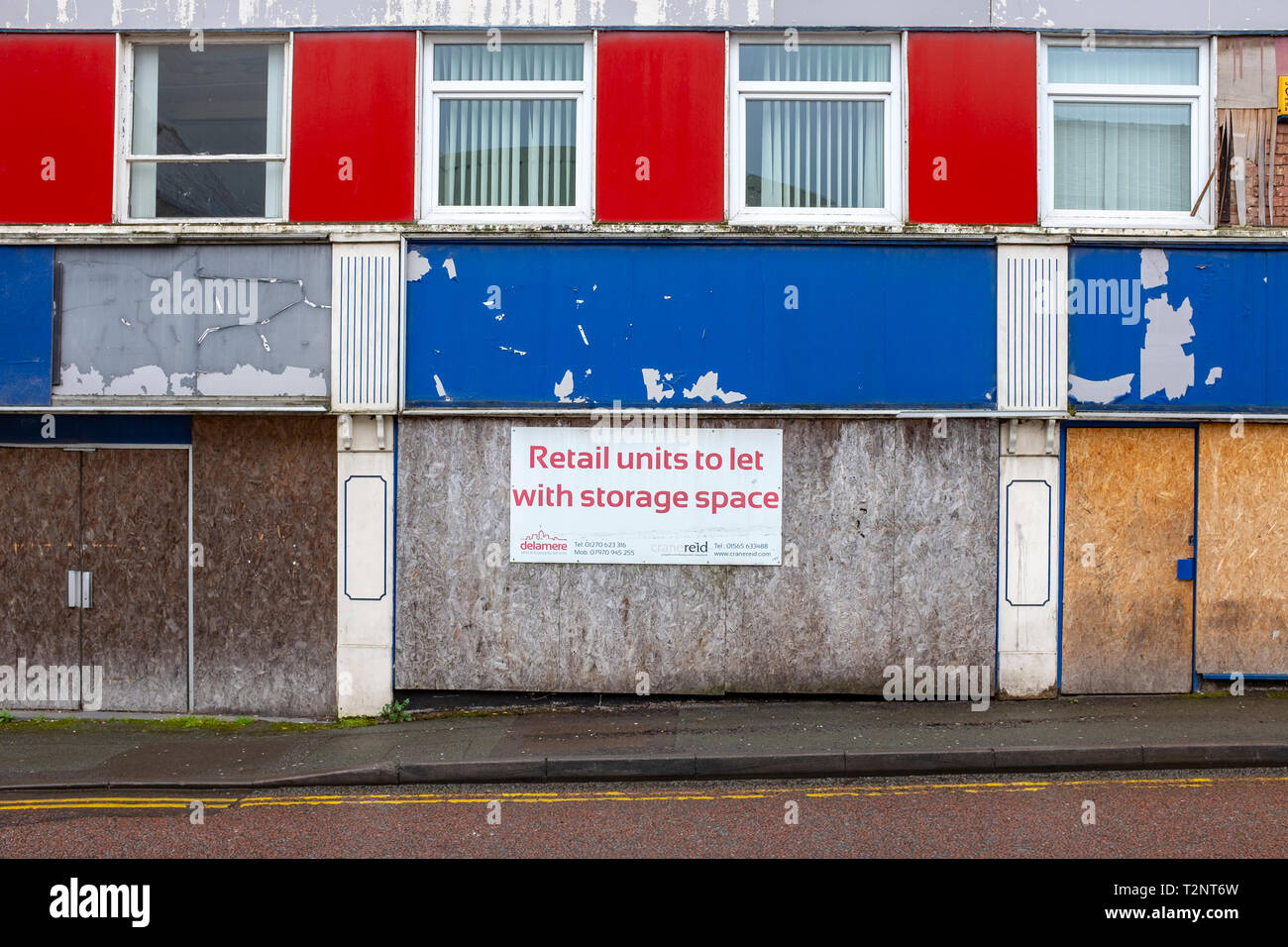 Retail units to let in High Street Crewe Cheshire UK Stock Photo Alamy