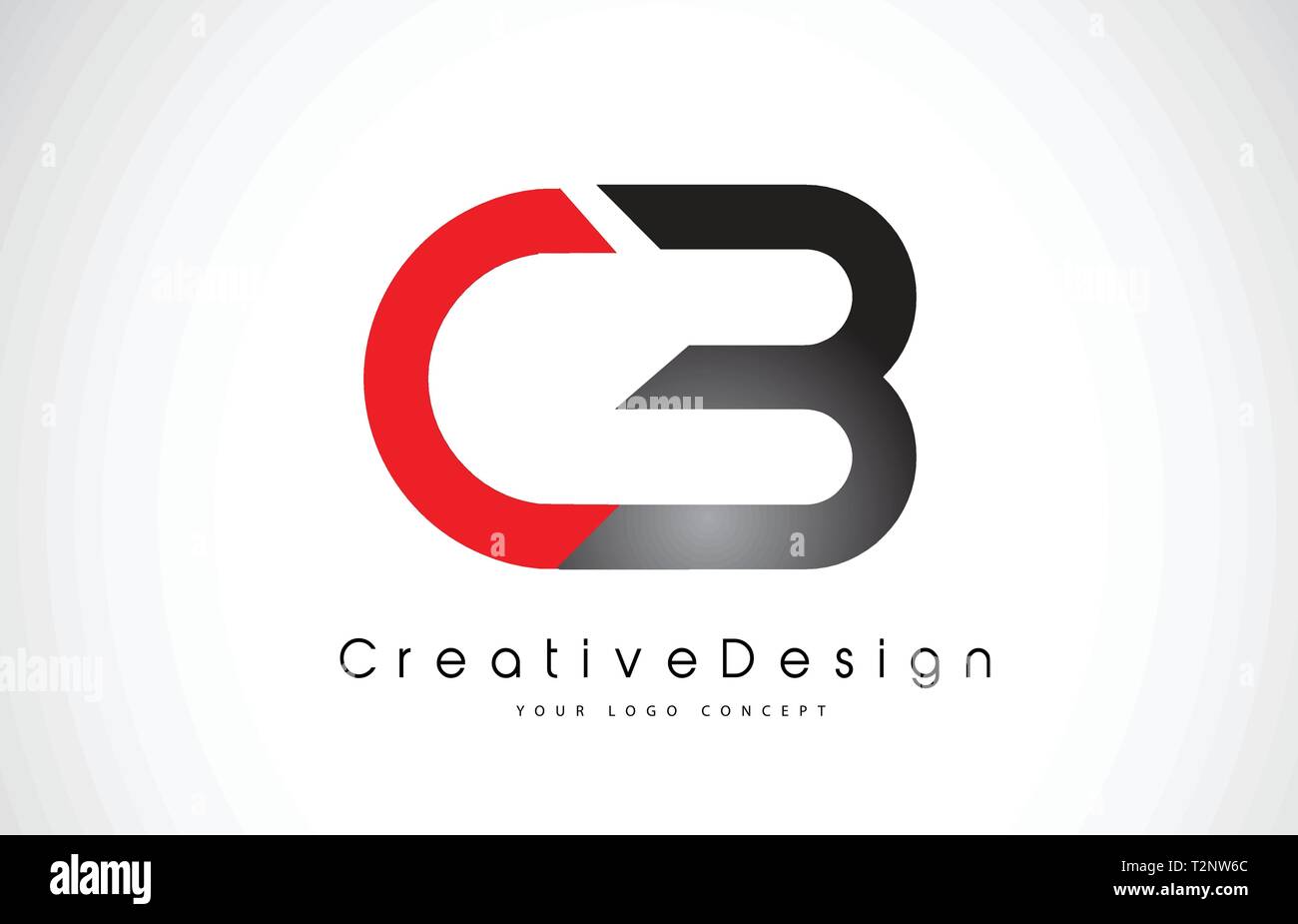 Red and Black CB C B Letter Logo Design in Black Colors. Creative ...