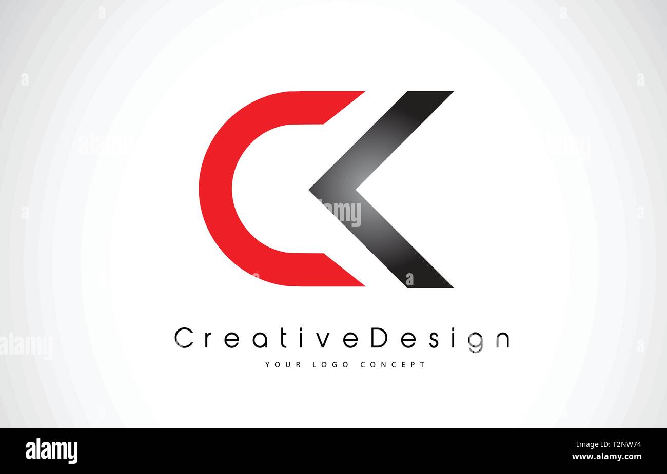 Red and Black CK C K Letter Logo Design in Black Colors. Creative ...