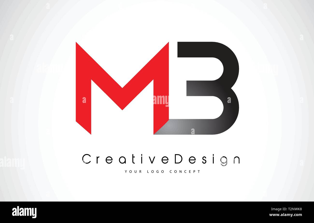 Red and Black MB M B Letter Logo Design in Black Colors. Creative ...