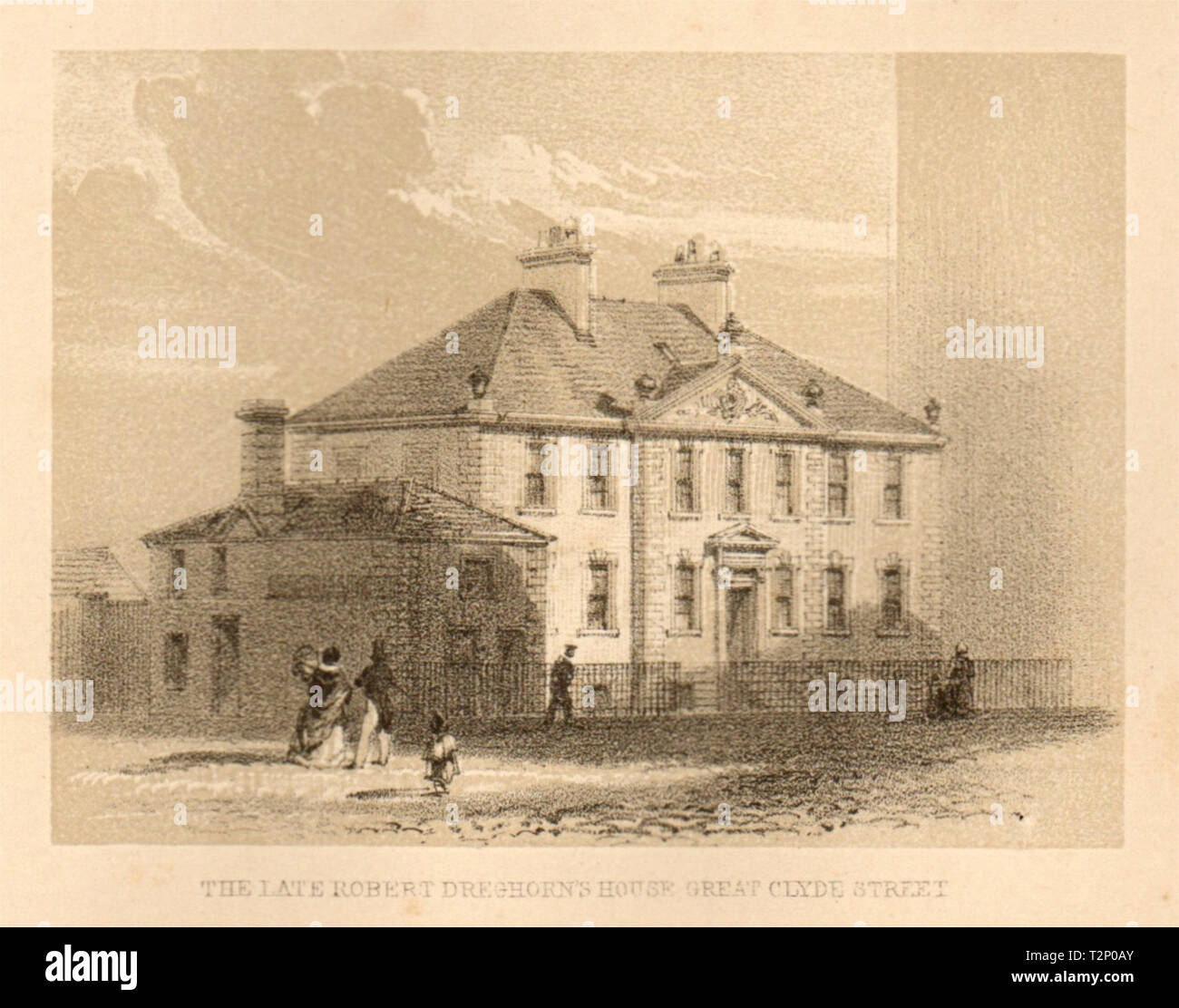 The late Robert Dreghorn's house, Great Clyde Street, Glasgow. SMALL 1848 Stock Photo