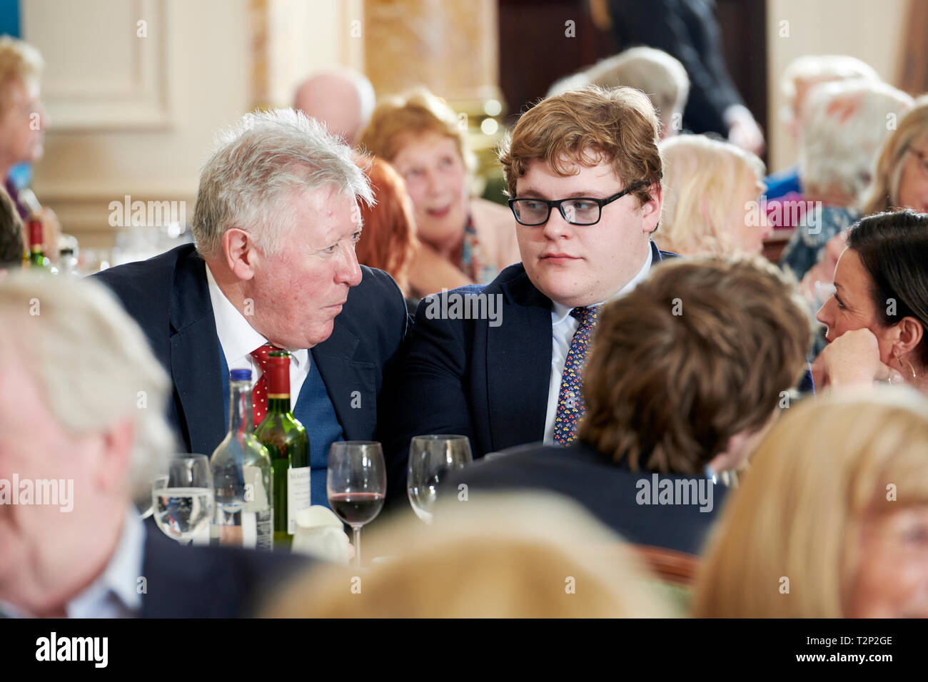 Ferdie Rous John McEntee & Ferdie Rous at The Oldie Literary Lunch 02/04/19 Stock ...