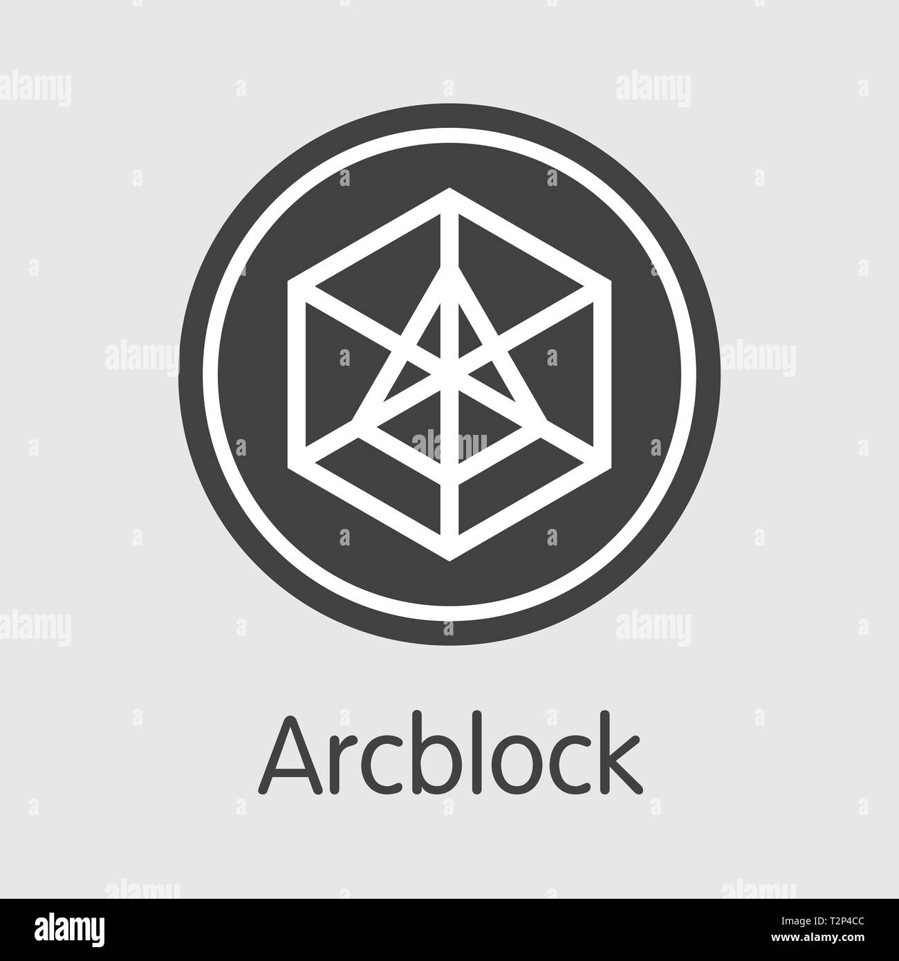 ABT - Arcblock. The Trade Logo or Emblem of Virtual Momey, Market Emblem, ICOs Coins and Tokens Icon. Stock Vector