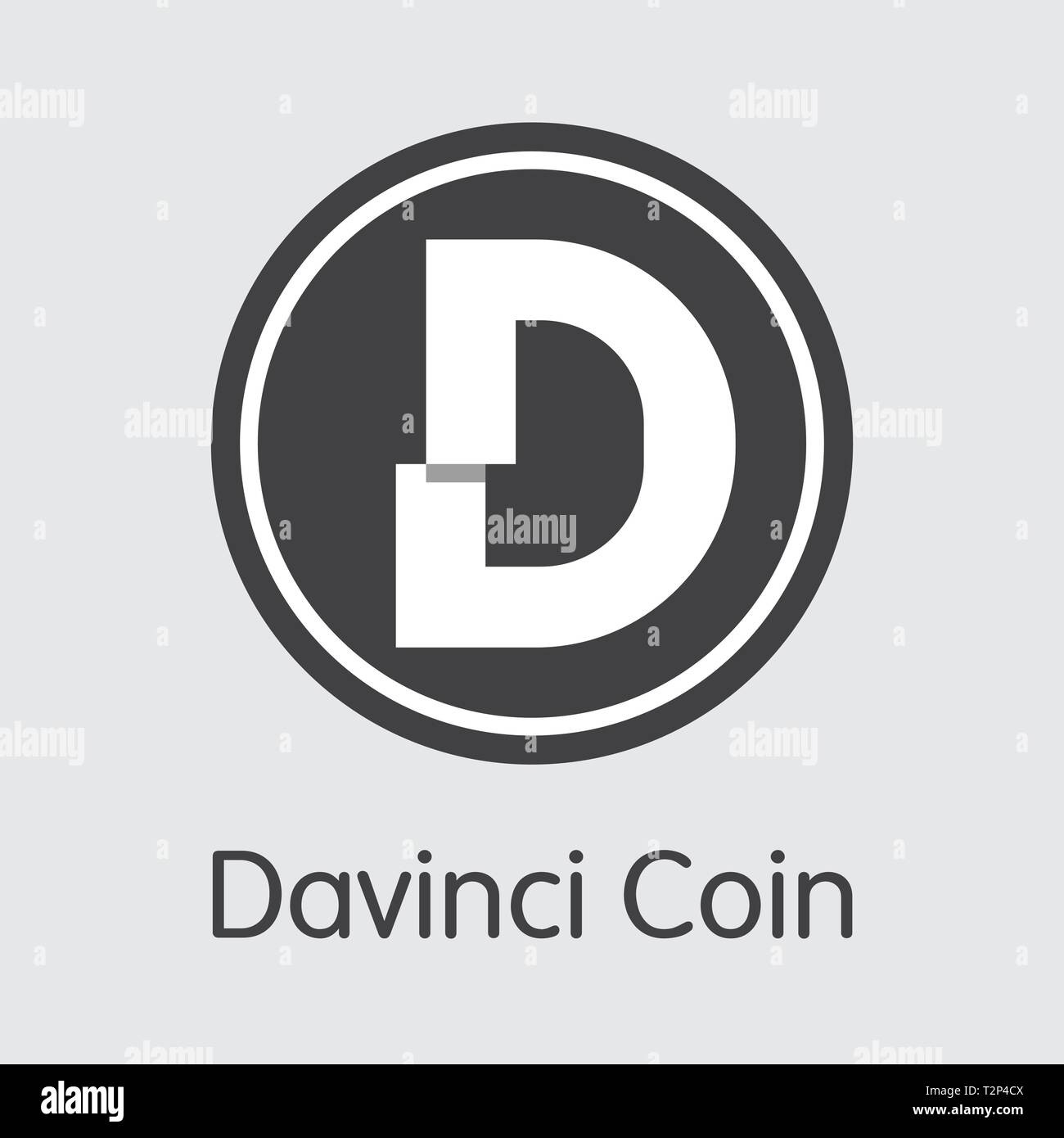 DAC - Davinci Coin. The Icon or Emblem of Money, Market Emblem, ICOs Coins and Tokens Icon. Stock Vector