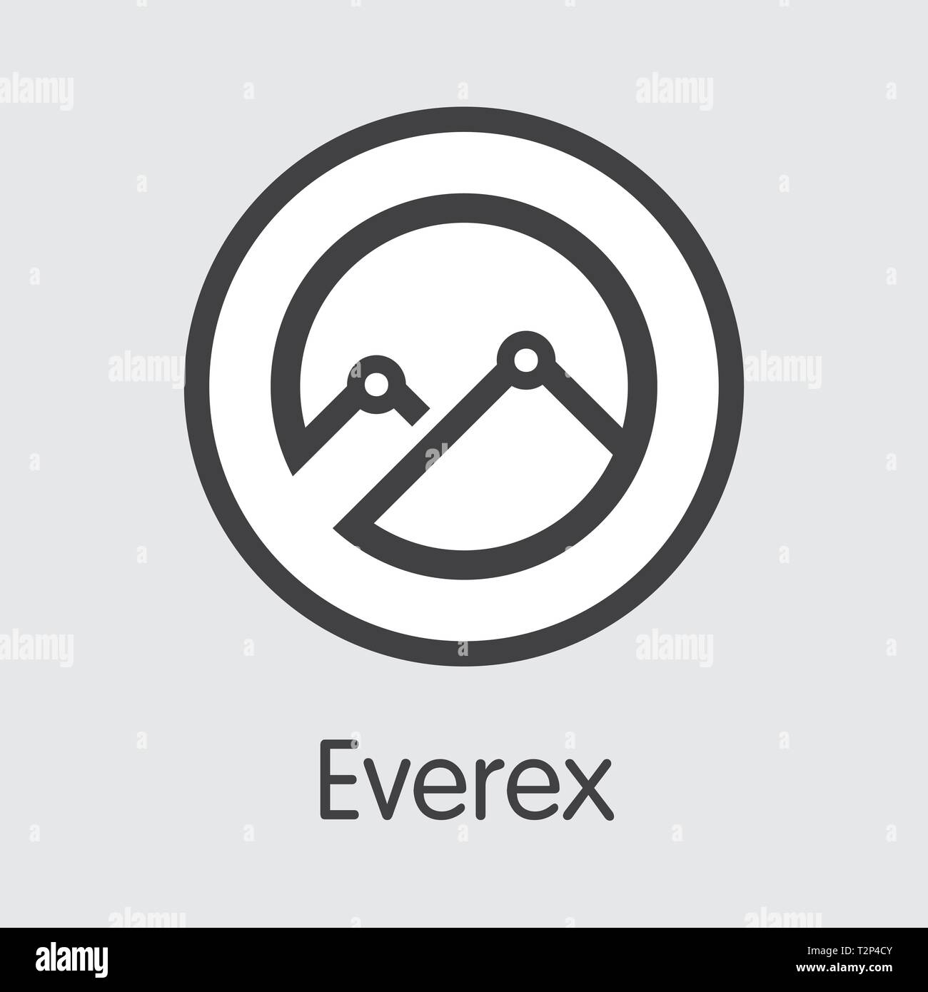 EVX - Everex. The Icon or Emblem of Virtual Currency, Market Emblem, ICOs Coins and Tokens Icon. Stock Vector
