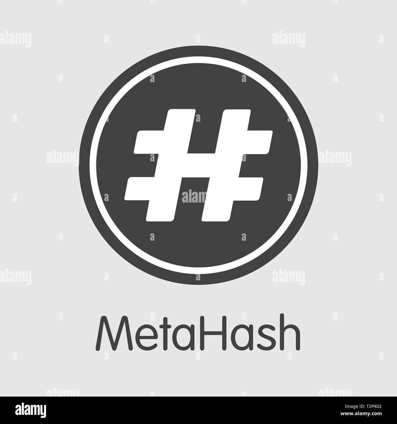 MHC - Metahash. The Trade Logo or Emblem of Virtual Momey, Market Emblem, ICOs Coins and Tokens Icon. Stock Vector