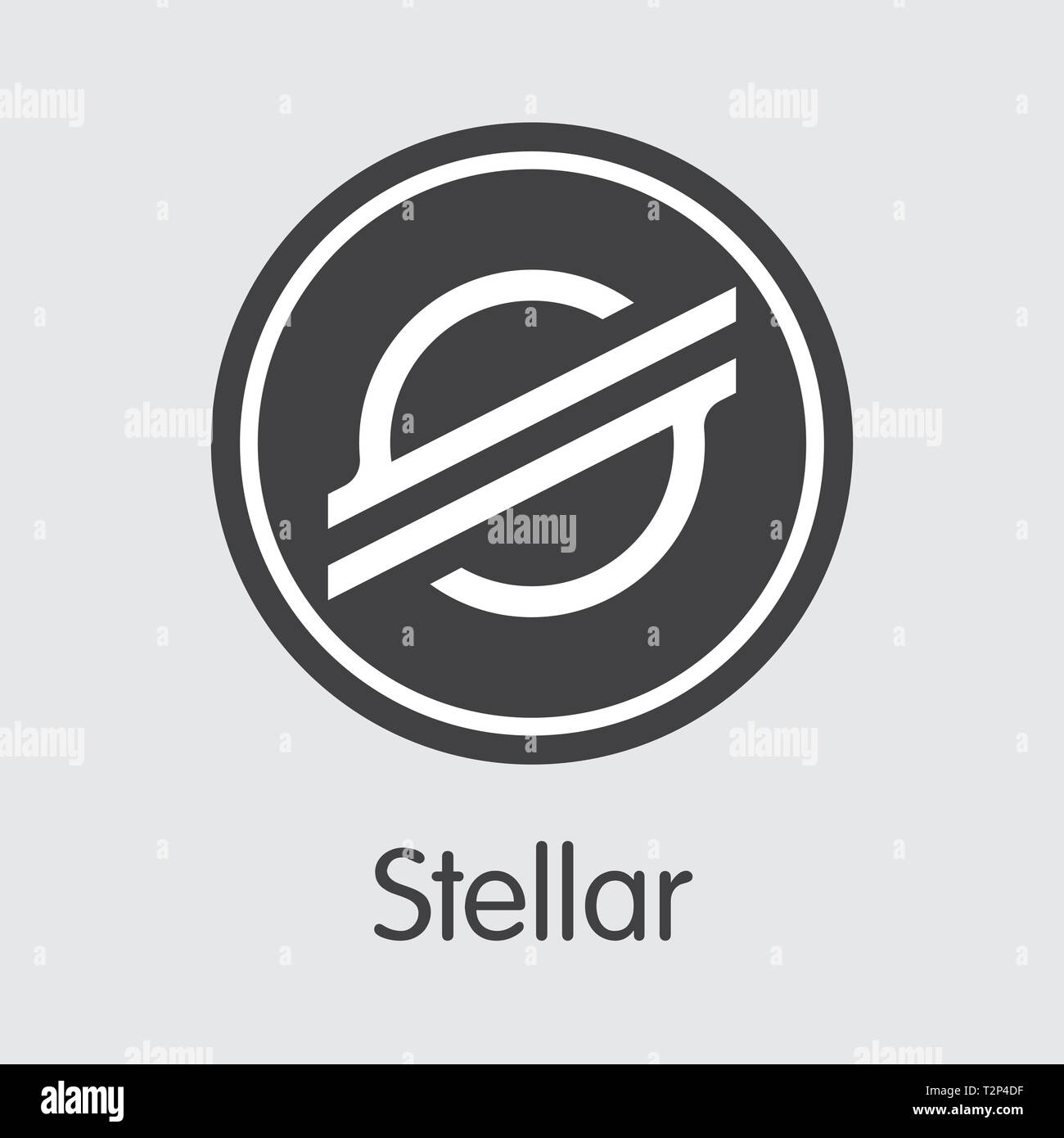 XLM - Stellar. The Icon or Emblem of Crypto Coins, Market Emblem, ICOs Coins and Tokens Icon. Stock Vector