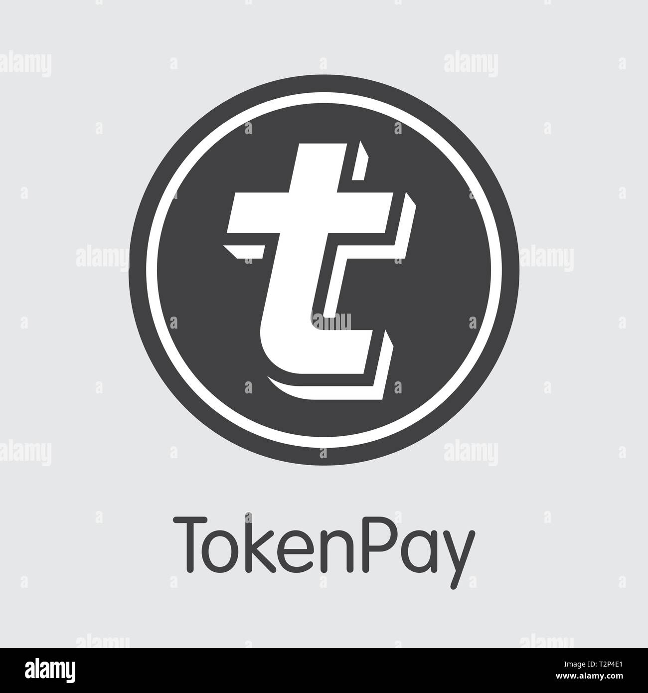 TPAY - Tokenpay. The Icon or Emblem of Virtual Momey, Market Emblem, ICOs Coins and Tokens Icon. Stock Vector