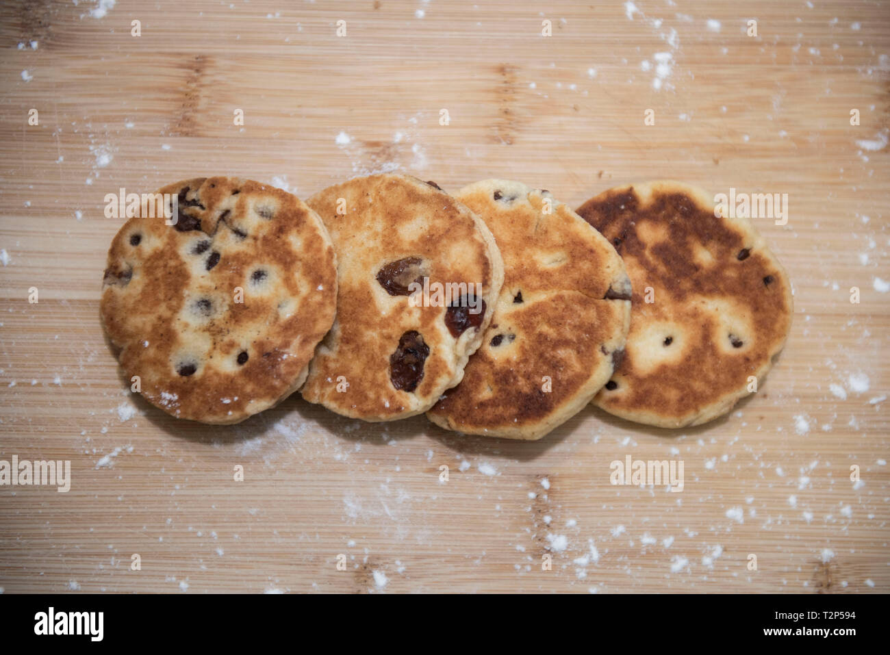 Cardiff, Wales, United Kingdom. March 27 2019. Studio photo of Welsh Cakes. Kira Butters Stock Photo