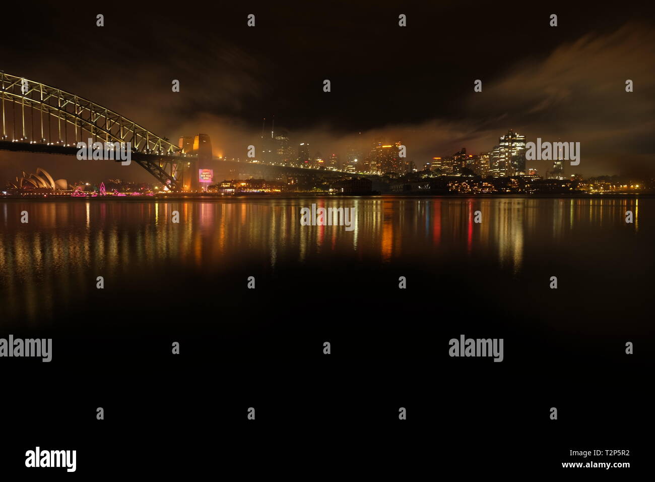 Sydney skyline by night Stock Photo