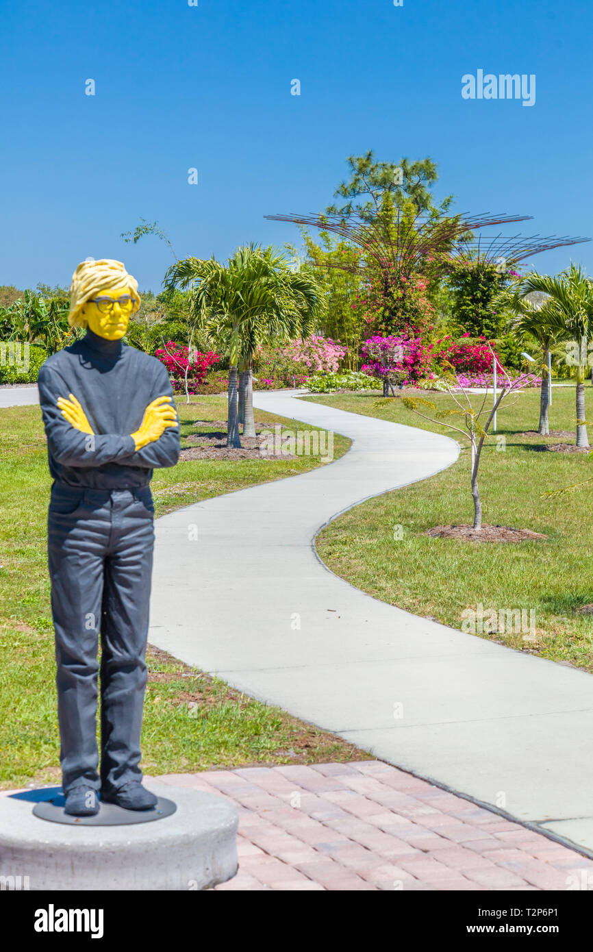 Andy Warhol Sculpture in the The Peace River Botanical & Sculpture
