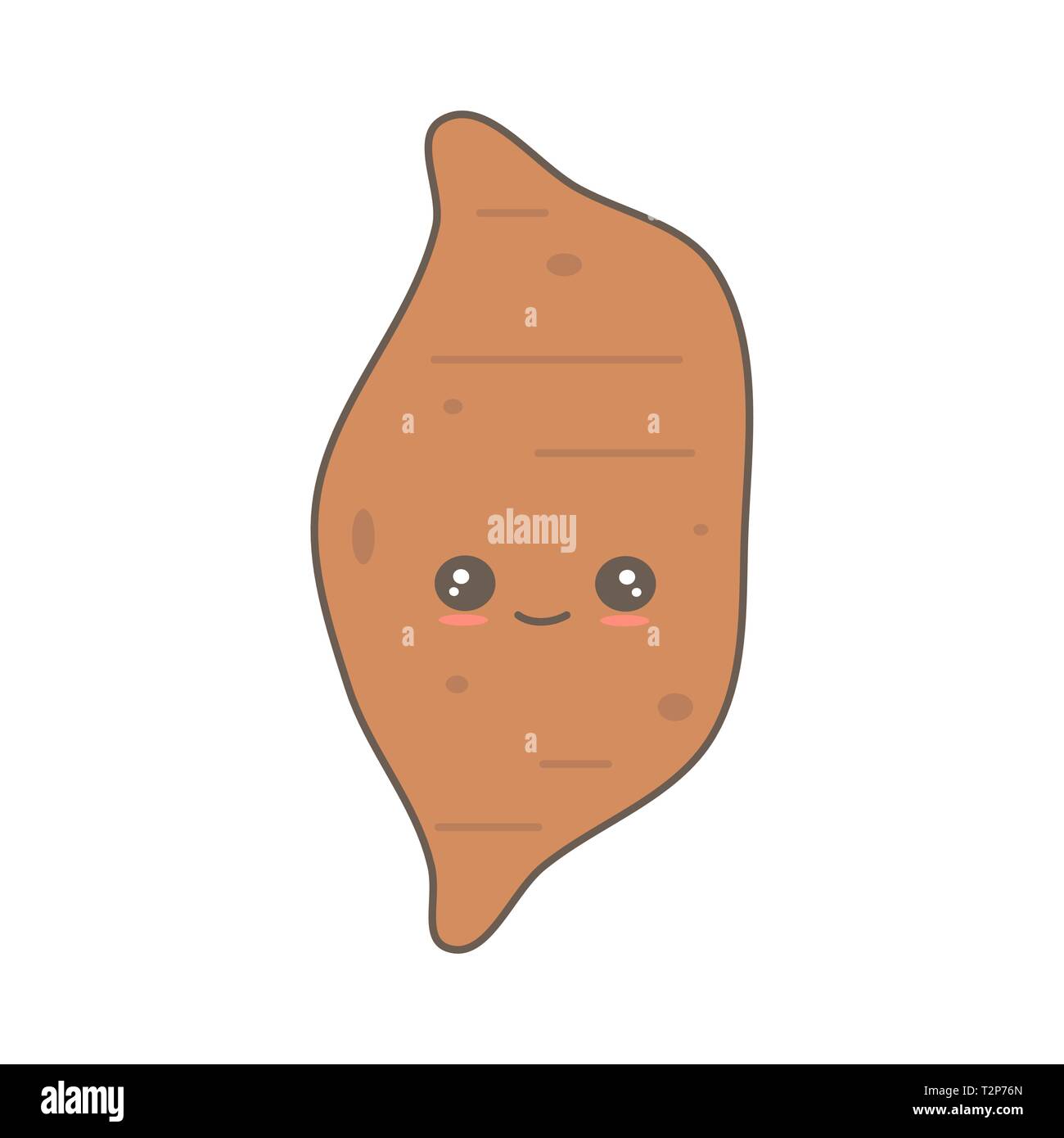 cute cartoon vector sweet potato isolated on white background Stock Vector  Image & Art - Alamy