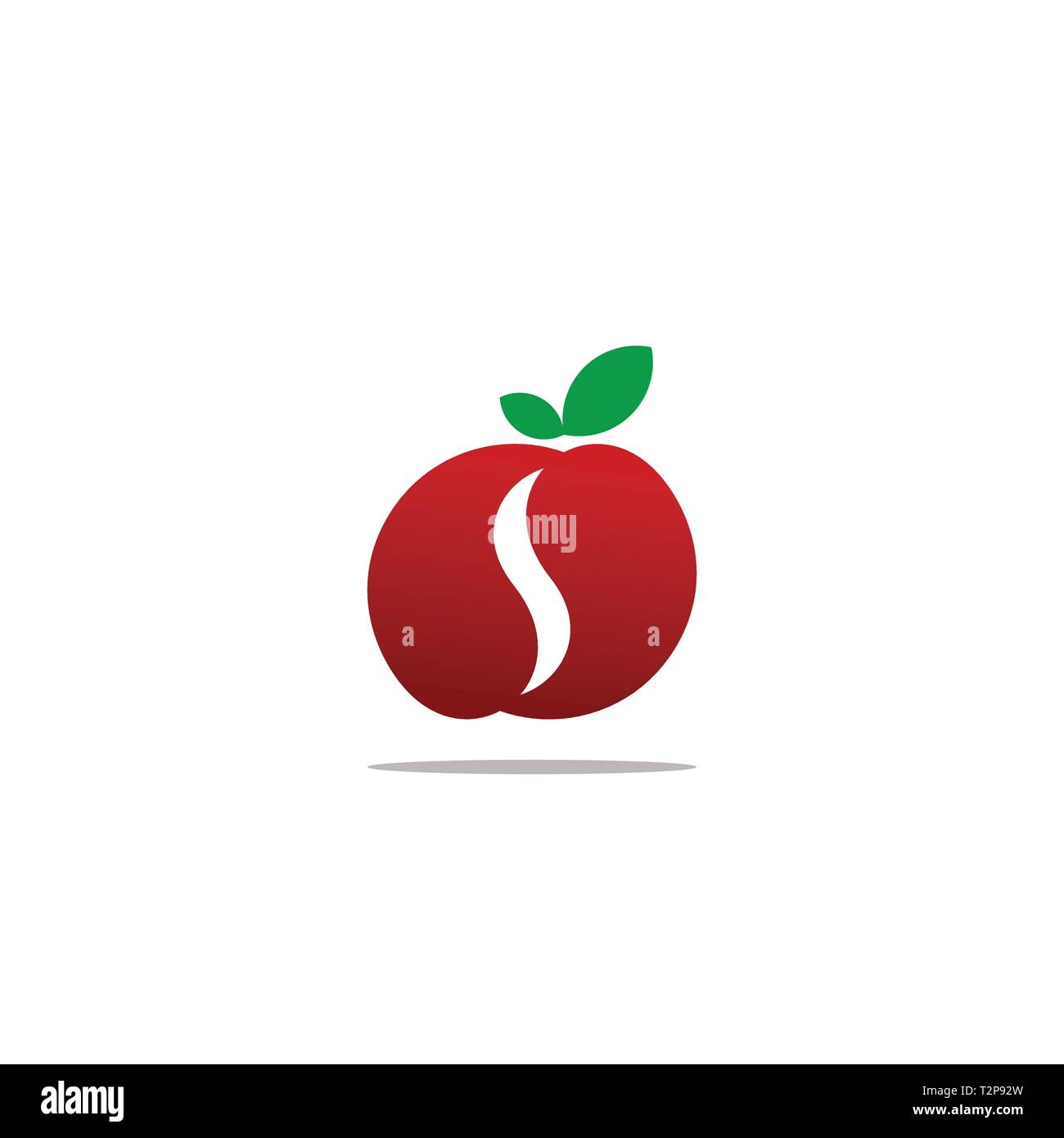 fruit logo, initial letter s logo template, vector fruit graphics. Stock Vector