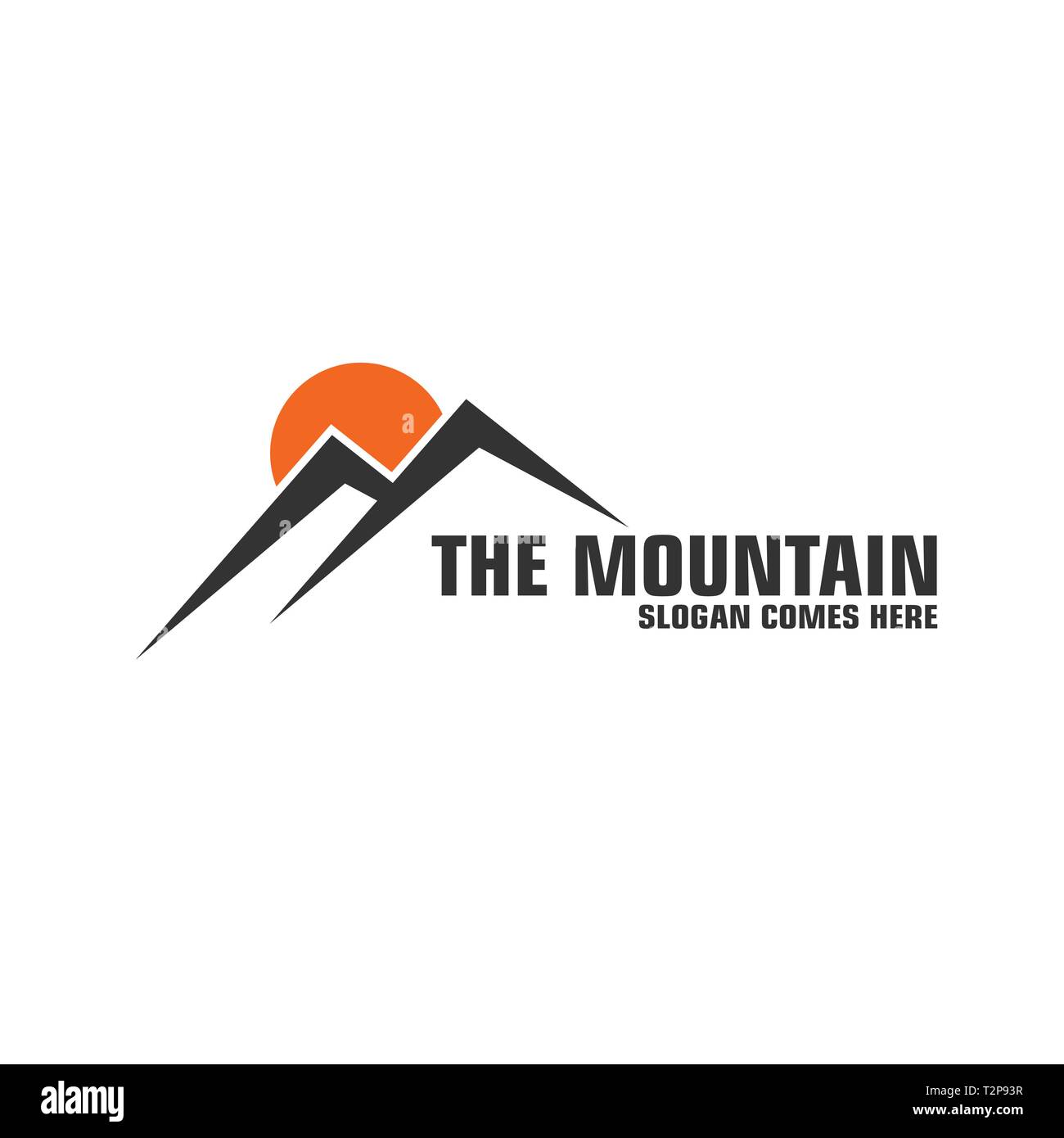 Mountain logo template, simple mountain logo, flat design. Stock Vector