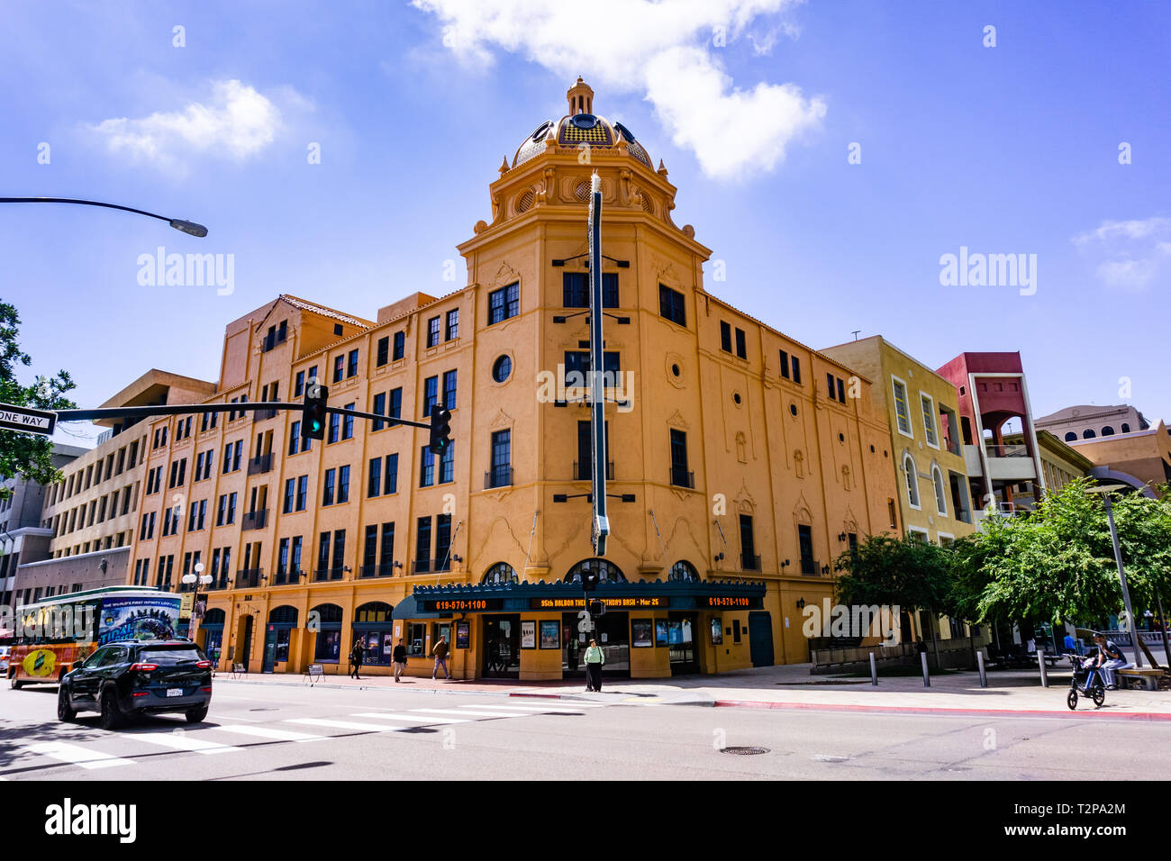 March 19, 2019 San Diego / CA / USA - Balboa Theater in the Gaslamp Quarter in downtown San Diego Stock Photo